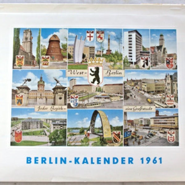 Kalender 1961 Geschenk 65. Geburtstag Jubiläum Hochzeitstag Berlin Postkarten