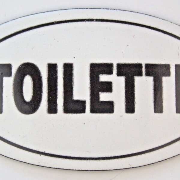 Schild Emaille Emailleschild Toilette B13cm WC-Schild Antikstil Vintage-Stil NEU