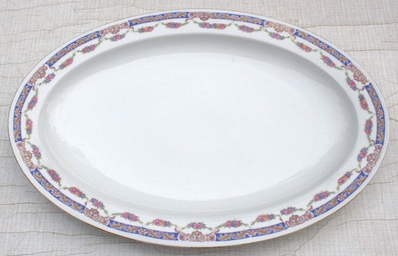 Servierplatte /Fleischplatte /Kuchenteller /Platte Porzellan Jugendstil vintage