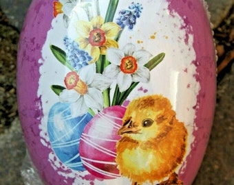 Easter Egg Cardboard Filling Candy Container Easter vintage style shabby cottage