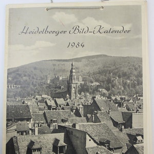 Calendário 1954 Presente 75º aniversário Aniversário de casamento Aniversário de 50 Heidelberg antigo