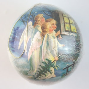 Cartão de bola de natal para encher recipiente de doces Natal Papai Noel Advento vintage gasto Natal noel