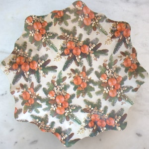 Piatto di Natale in cartone Piatto colorato Natale Babbo Natale anni '60 anni '70 anni '60 anni '70 vecchio,
