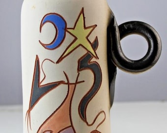 Flower Vase – 1950s/60s – France – Vallauris Style – Picasso Style – Vintage