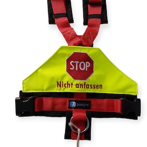 Warning blanket Velcro for dog harness neon yellow "DO NOT TOUCH"