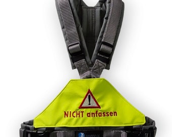 Warning blanket Velcro for dog harness neon yellow "DO NOT TOUCH"
