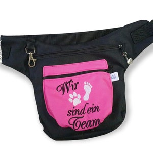 GassiBag Bauchtasche Schwarz Pink – Leckerlibeutel  – Hundetraining Tasche – Stylisch & Praktisch