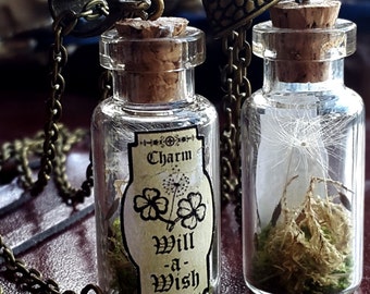 Apothecary Charm Necklace - Will A Wish - Glass vial necklace