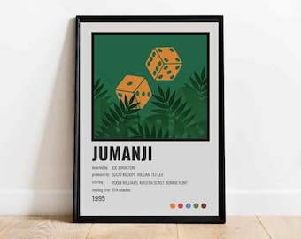 Jumanji Movie Poster | Retro Vintage Film Poster | 80s 90s Minimalist Film Poster Design Wall Art Print | Pop Culture Gift | Geek Home Decor