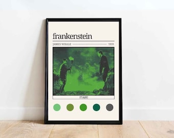 Frankenstein Poster | Thriller Movie Quote Poster | Classic Horror Film Art Print Vintage | Valentine's Day Cinema Gifts, Home Decor