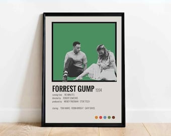 Forrest Gump Poster | Retro Vintage Film Poster | Minimalist 80s 90s Film Poster Design Wall Art Print | Pop Culture Gift | Geek Home Decor