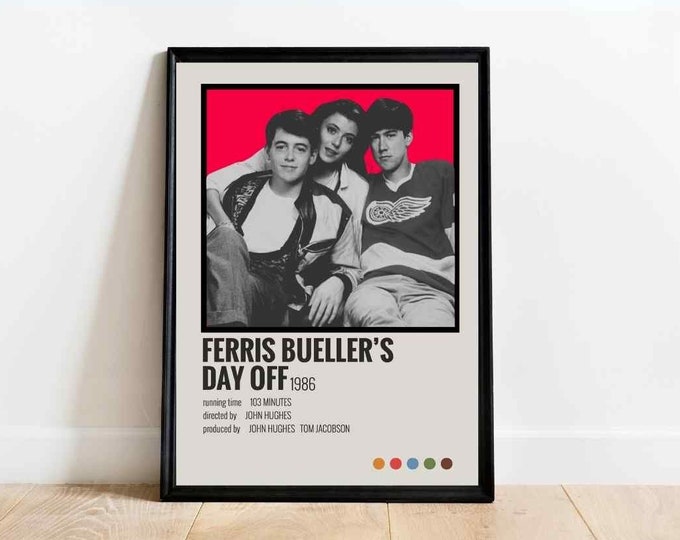 Ferris Bueller's Day Off Poster | Retro Vintage Movie Poster | 80s 90s Minimalist Film Poster Design Wall Art Print | Geeky Gift Home Decor