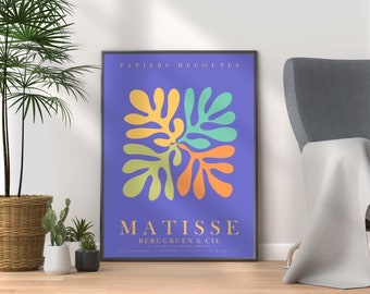 Henri Matisse Print, Matisse Exhibition Poster, Vintage Flowers Wall Art Gallery, Minimalist Home Decor Hallway Bedroom Framed Print Options