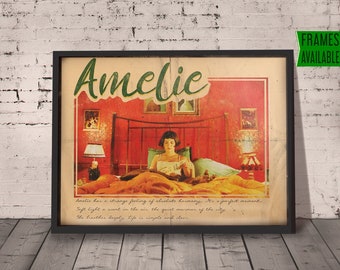 AMELIE Movie Poster | Le fabuleux destin d&#39;Amélie Poulain Poster | Retro Wall Art Print Film Poster | Gift For Him Her | Fathers Day Gift