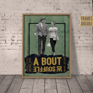 BREATHLESS POSTER  A Bout De Souffle 1960 Film Poster  Jean-Luc Godard Alternative Classic Cult Cinema Art Print,  Christmas Gift