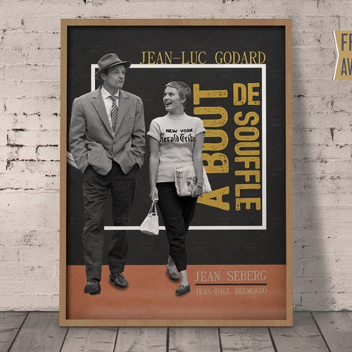 A Bout De Souffle Breathless Movie Poster Jean Luc Godard Art Etsy