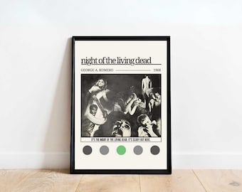 Night Of The Living Dead Poster | Alternative Movie Quote Poster | Classic Horror Film Art Print Vintage | Valentine's Day Cinema Gifts