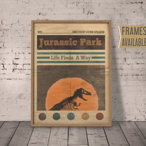 JURASSIC PARK Poster | Jurassic Park Print | Alternate Film Quote Poster | Vintage Movie Poster | Retro 90s Home Decor | Fathers Day Gift