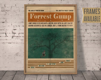 FORREST GUMP Poster, Forrest Gump Print , Alternative Film Poster, Movie Wall Art Print  Gift For Him, Gift For Her, Fathers Day Gift