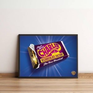 Charlie And  The Chocolate Factory Musical Poster, Broadway Theatre Print, London West End Musical Wall Art Print, Christmas Gift For Fans