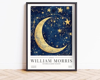 William Morris Moon and Stars Print: Victorian Home Decor