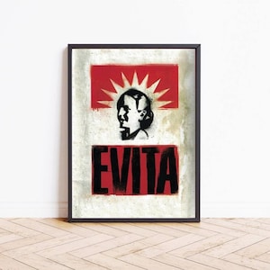 Evita Musical Poster Print, Broadway Theatre Print, London West End Musical Framed Wall Art Print, Christmas Gift For Theatre Lovers