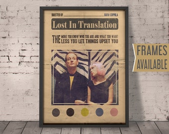 LOST IN TRANSLATION Movie Poster | Framed Film Posters | Framed Wall Art Print | Gift For Her | Gift For Him Her | Cinefil Christmas Gifts