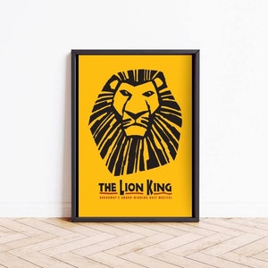 The Lion King Musical Print, Theatre Poster, Broadway Theater London West End Musical Show Wall Art Print, Fathers Day Gift Theatre Gift