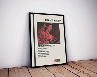 Frank Zappa Album Poster, Minimalist Print, Vintage 60s 70s 80s Rock Pop Concert Posters, Framed Music Wall Art Home Decor, Custom Gift