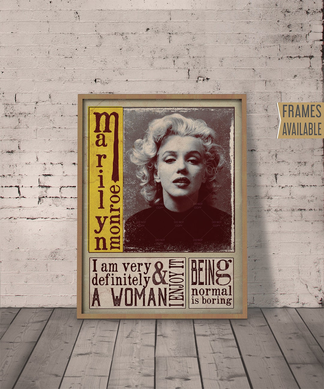 MARILYN MONROE Poster Vintage Retro Style Print Inspirational Quote ...