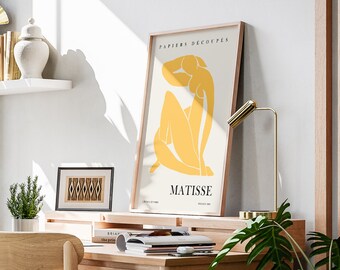 Matisse Print, Matisse Woman Nudes Exhibition Poster, Yellow Shades Wall Art Gallery, Home Decor Hallway Bedroom, Framed Print Option