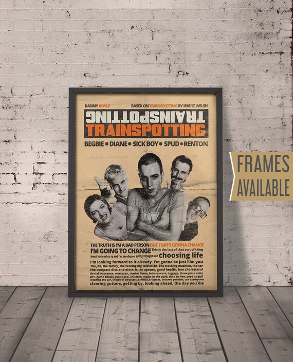 Trainspotting Poster Frames Available Alternative Movie Etsy