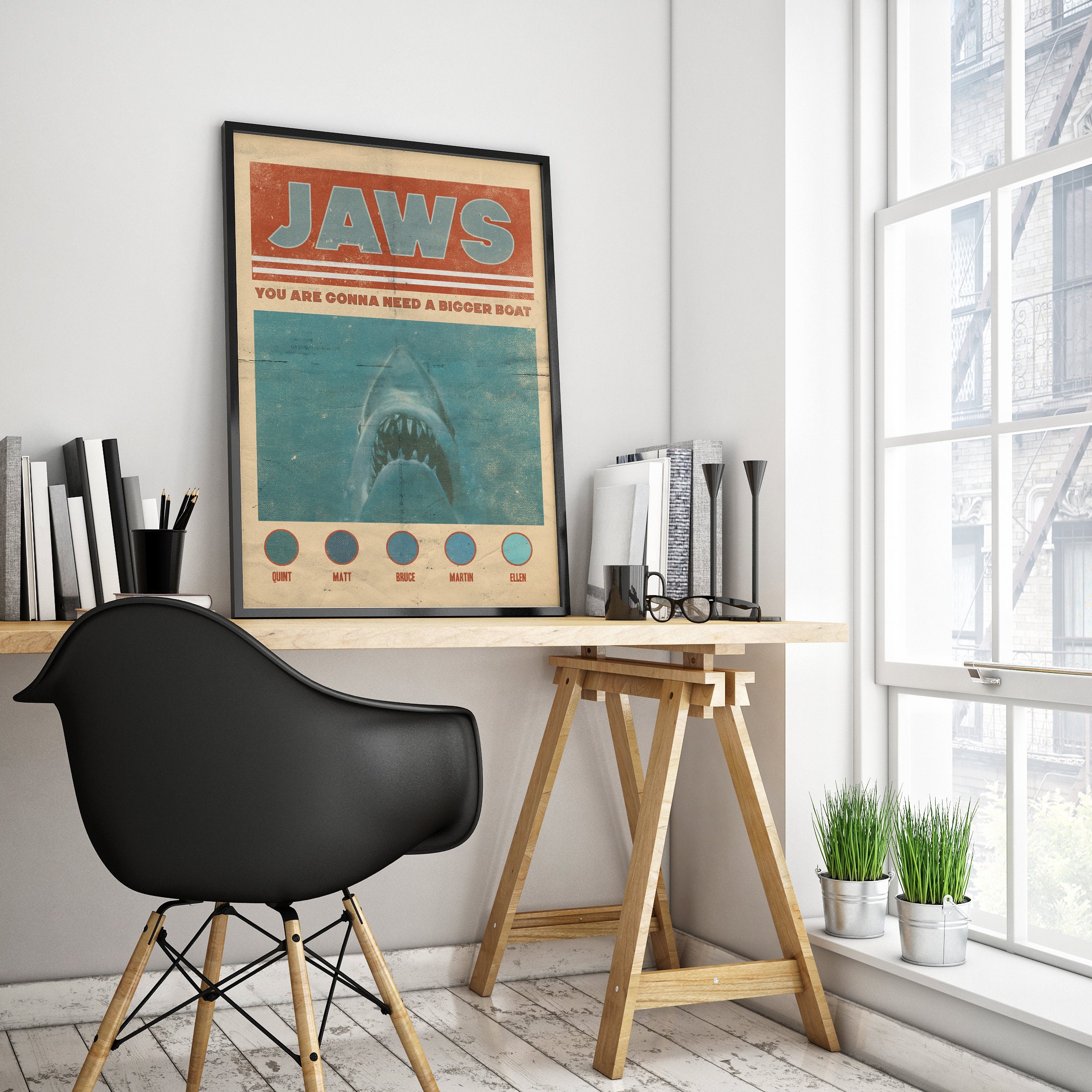 Discover JAWS POSTER Classic Movie Prints | Jaws Alternative Film Poster | Nostalgia Retro Quote Wall Art Home Decor Prints | Christmas Gift