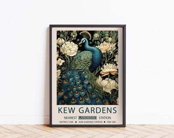 William Morris Print, Kew Gardens Print, William Morris Exhibition Poster, Vintage Floral Wall Art Gallery, Art Nouveau Home Decor