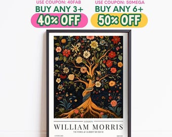 William Morris 'Tree of Life' Print: Vintage Botanical Gallery Wall Art, Christmas Gift