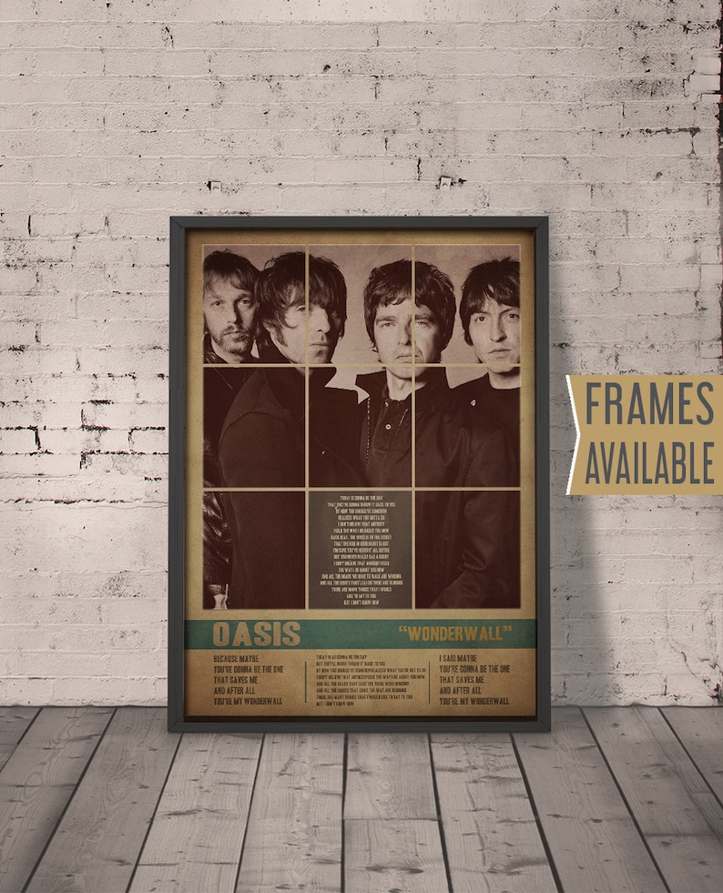 OASIS Poster Wonderwall Lyric Art Music Poster OASIS Print Etsy