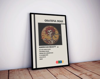 Grateful Dead Album Poster, Minimalist Print, Vintage 60s 70s 80s Rock Metal Concert Posters, Framed Music Wall Art Home Decor, Custom Gift