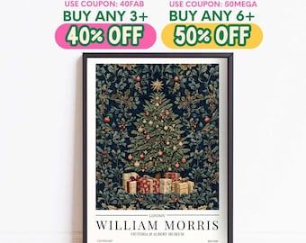 William Morris Christmas Tree Print: Art Nouveau Holiday Decor, Christmas Gift