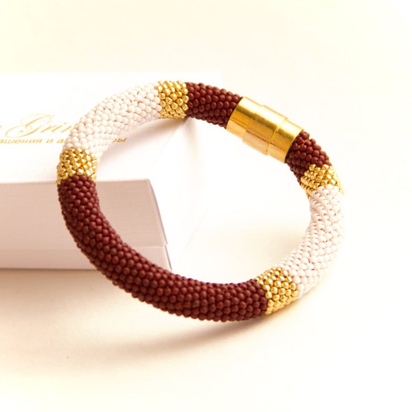 Bangle -Milk chocolate-  Modern Bangle, Textured Bangle, Colorful, Minimalist Style