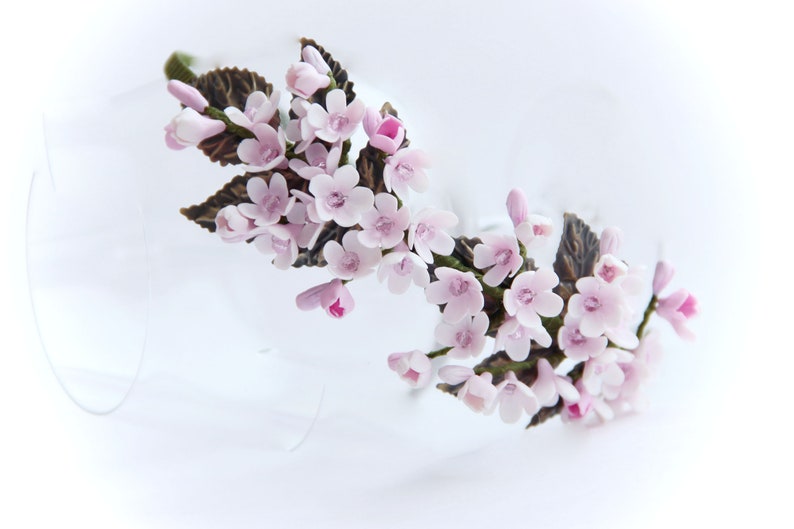 women gift Bridal hairpiece Bridal headband flowers girl crown Headband baby hair White Pink hair wedding Headband Flower hair accessory