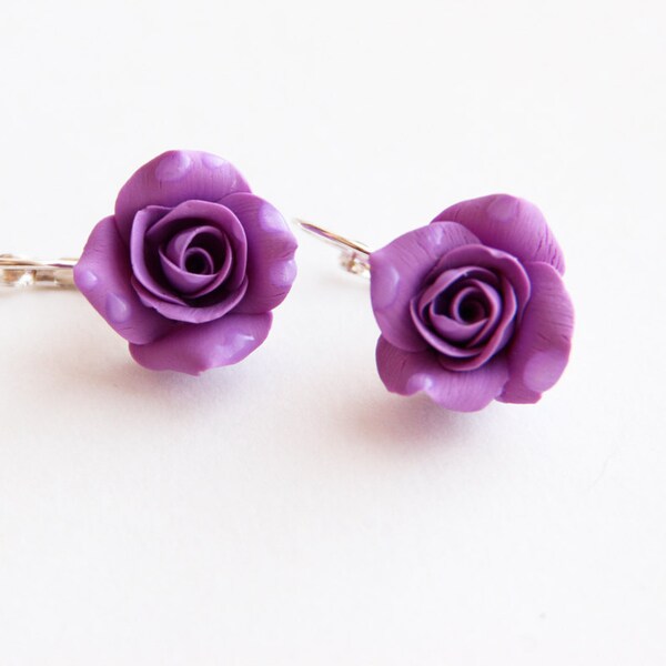 Earrings - "Lilac rose",lilac, Jewelry,  Gift, vintage accessories,earrings, earrings with flowers,purple earrings, ornament for the ears