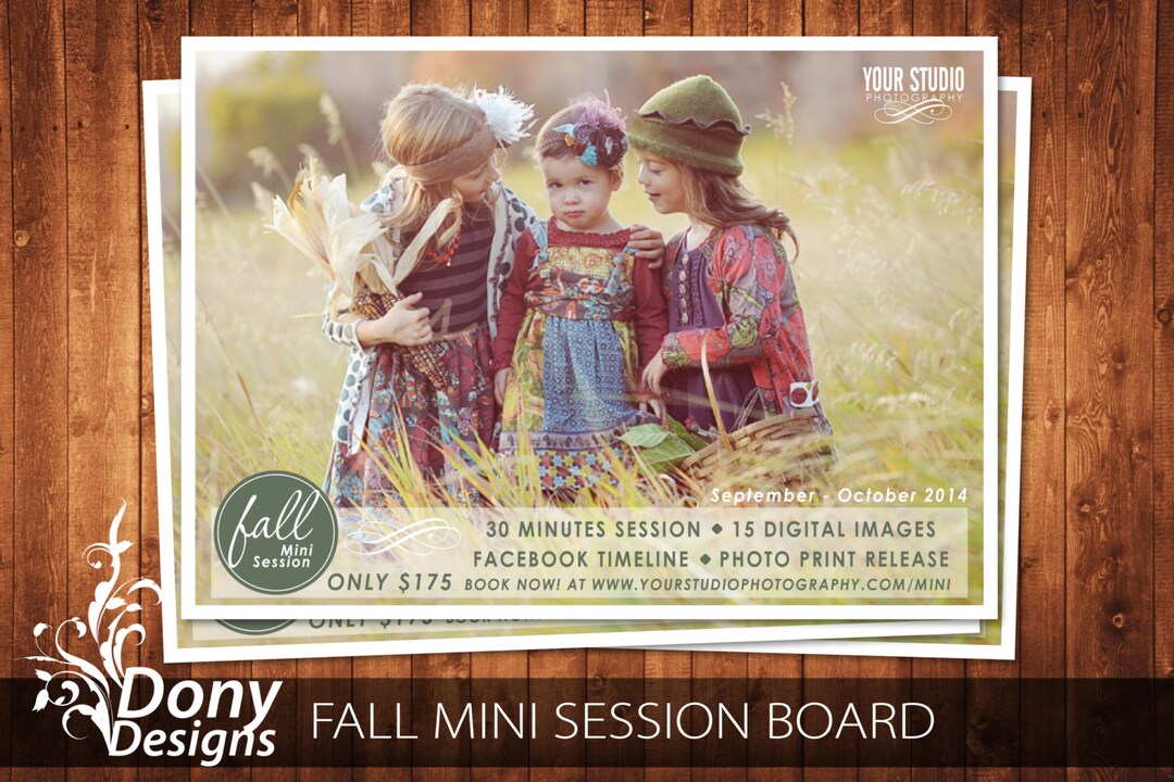 Fall Mini Session Photoshop Template, Outdoor Mini Session Photography ...
