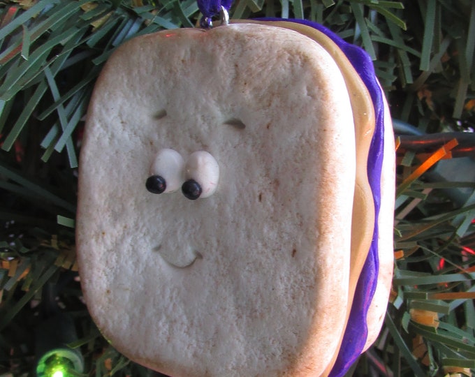 Peanut Butter & Jelly Christmas Ornament Sandwich Ornament Sandwich