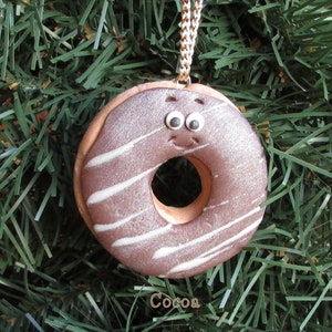 Donut Christmas Ornament Donut Ornament Doughnut Ornament Frosted Donut Unique Food Ornaments Food Ornament Bakery Ornament Chocolate Donut