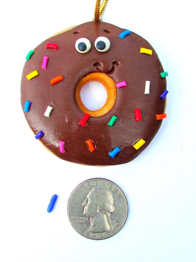 Donut Christmas Ornament Chocolate Donut Ornament Christmas Etsy