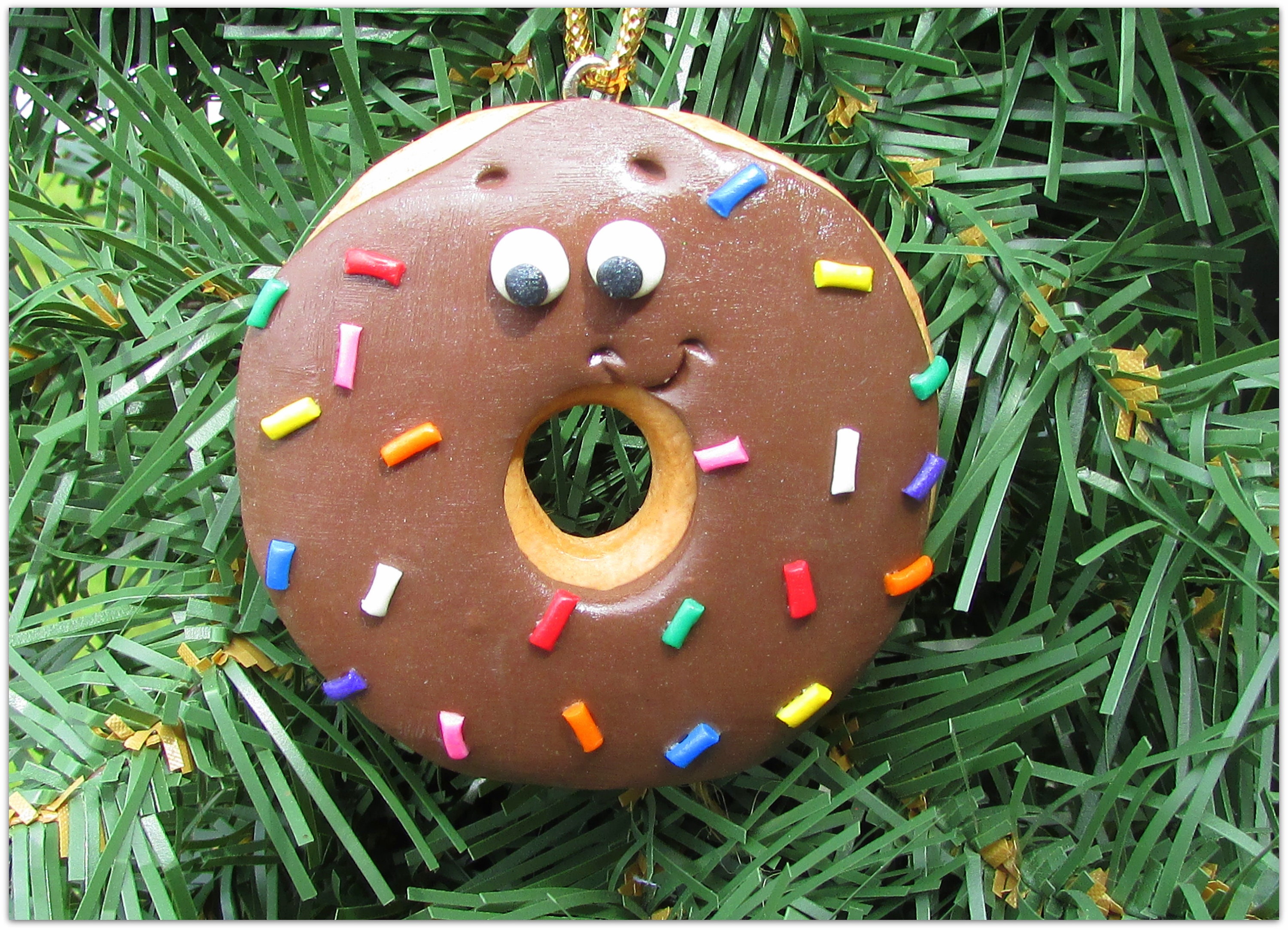 Donut Christmas Ornament Chocolate Donut Ornament Christmas Etsy