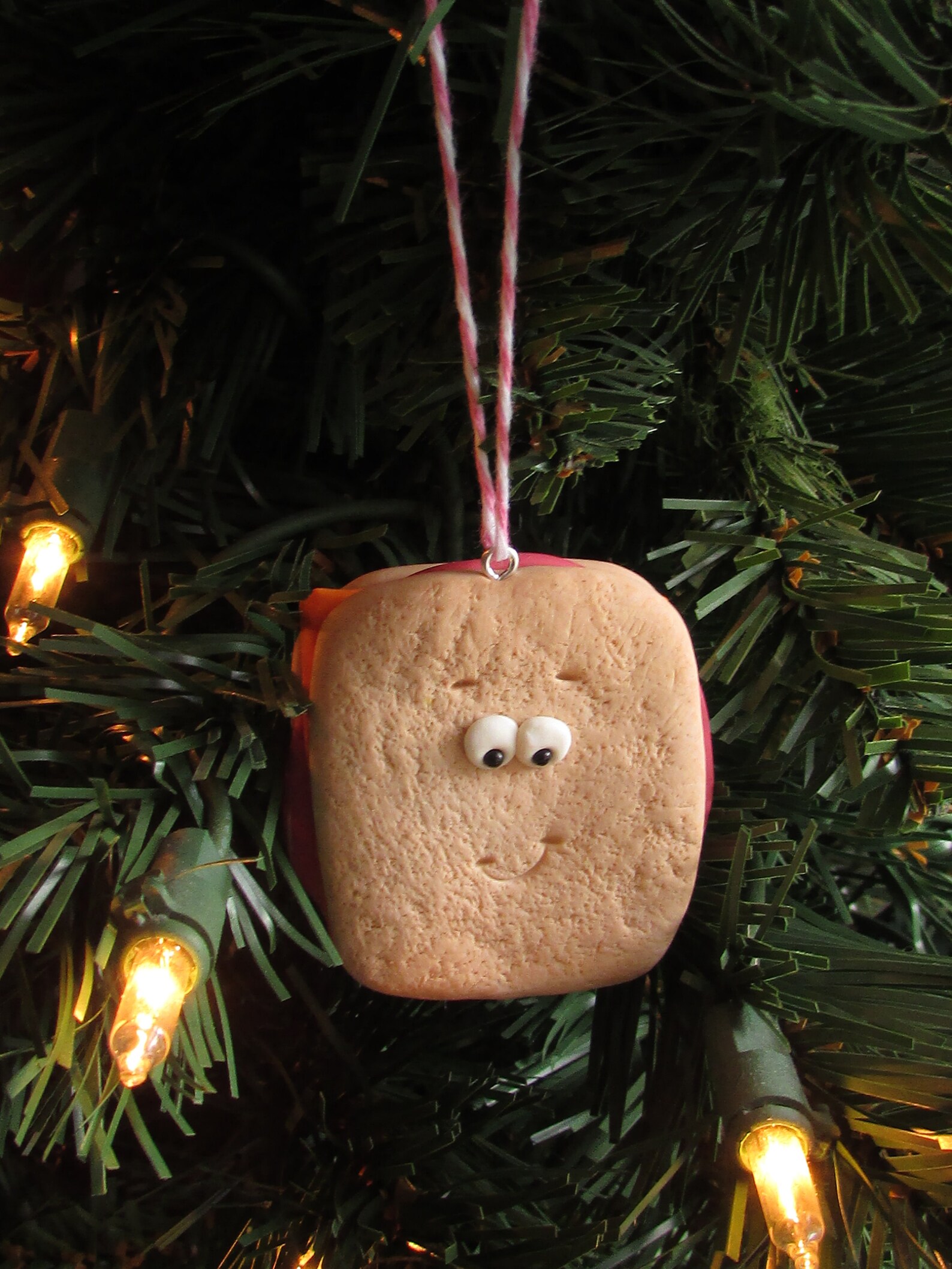 Sandwich Christmas Ornament Bologna and Cheese Sandwich Charm Etsy