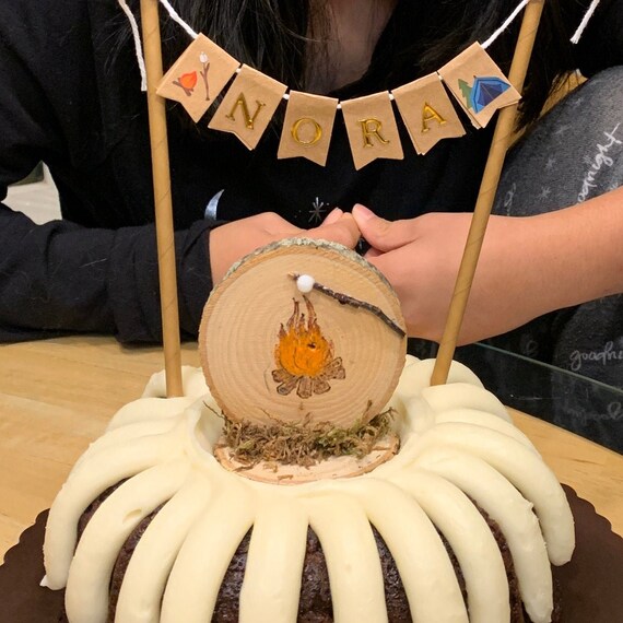 Camping Cake Topper Camping Theme Birthday Campfire Birthday Etsy