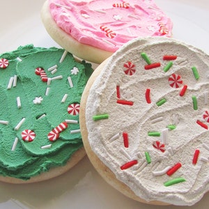 Christmas Fake Sugar Cookies For Display Faux Cookie Food Prop Bakery Decor Photo Shoot Staging Home Decor Cookie Buttercream Sprinkles