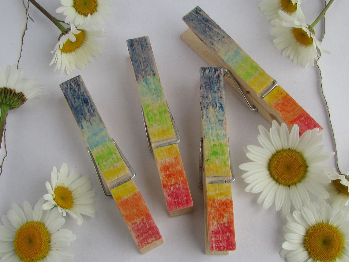 Rainbow Clothespin Rainbow Party Decor Rainbow Decor Etsy